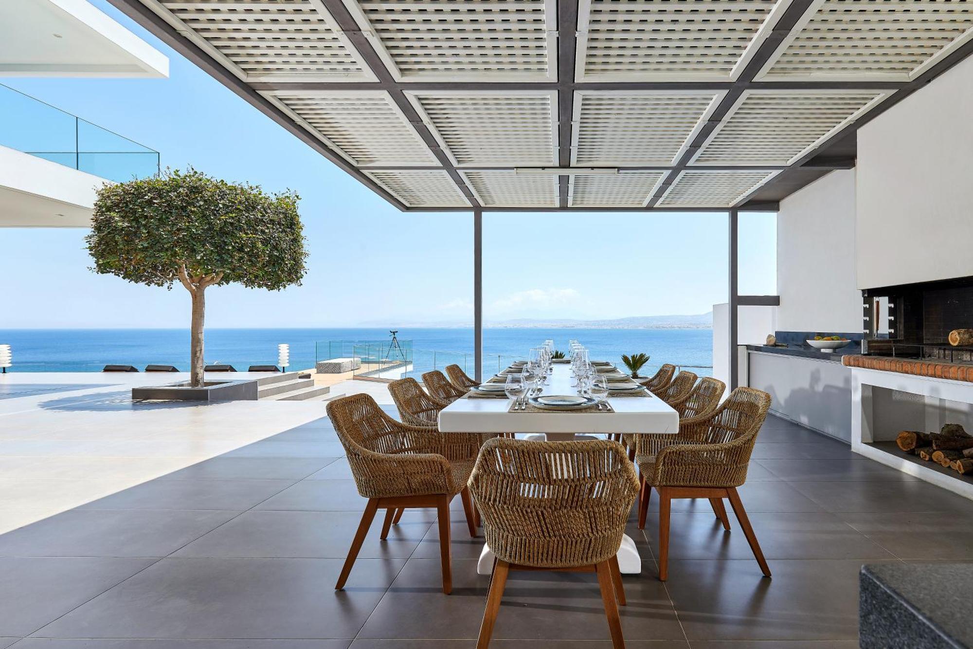 Beachfront Villa In Crete - Epavli Luxury Villa Agia Pelagia Екстериор снимка