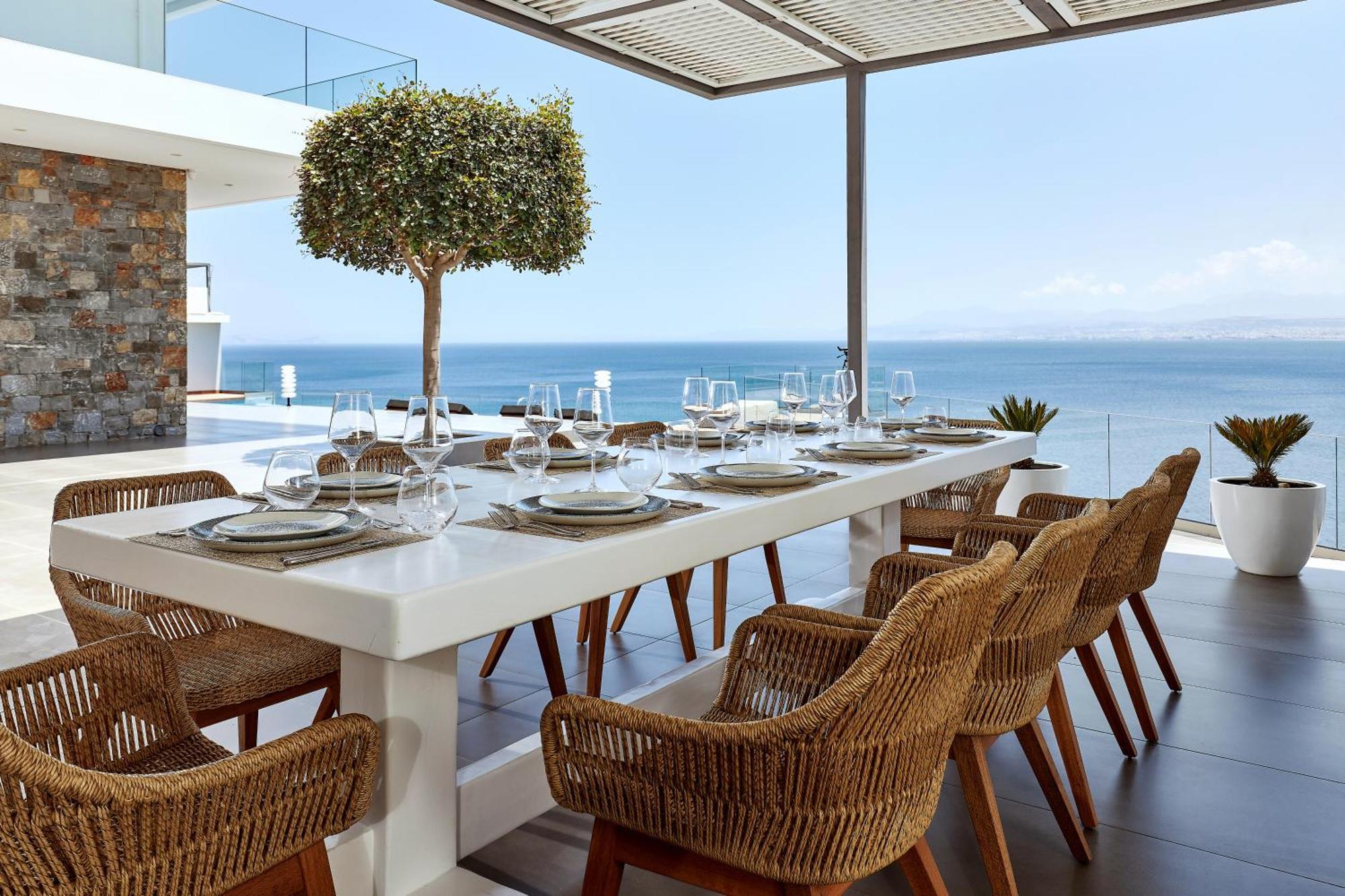 Beachfront Villa In Crete - Epavli Luxury Villa Agia Pelagia Екстериор снимка
